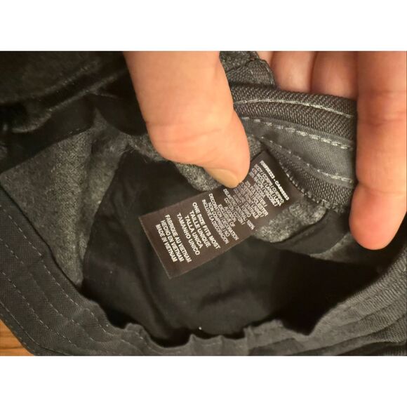 Nike Gray Black Wool Blend Embroidered Swoosh Logo Baseball Golf Hat One Size - Picture 5 of 5